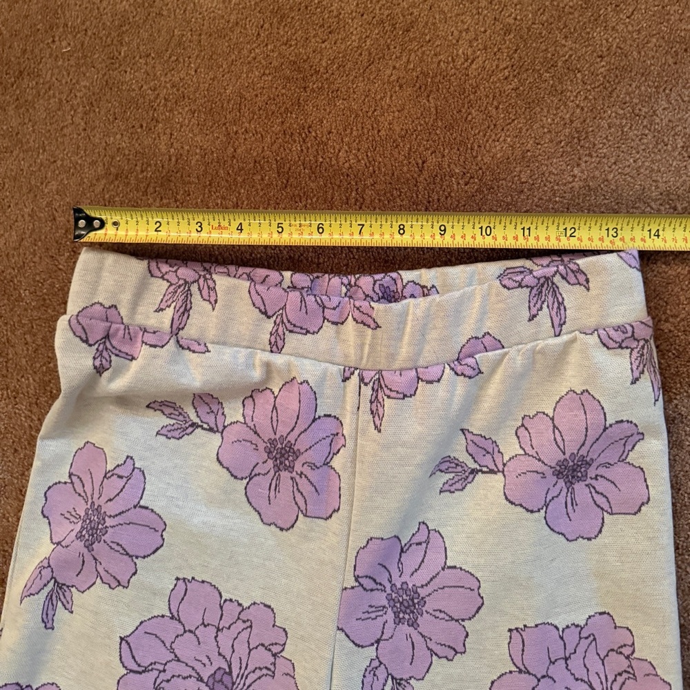 Forever 21 Lavender & Gray Floral Knit Pants size M - Picture 5 of 8